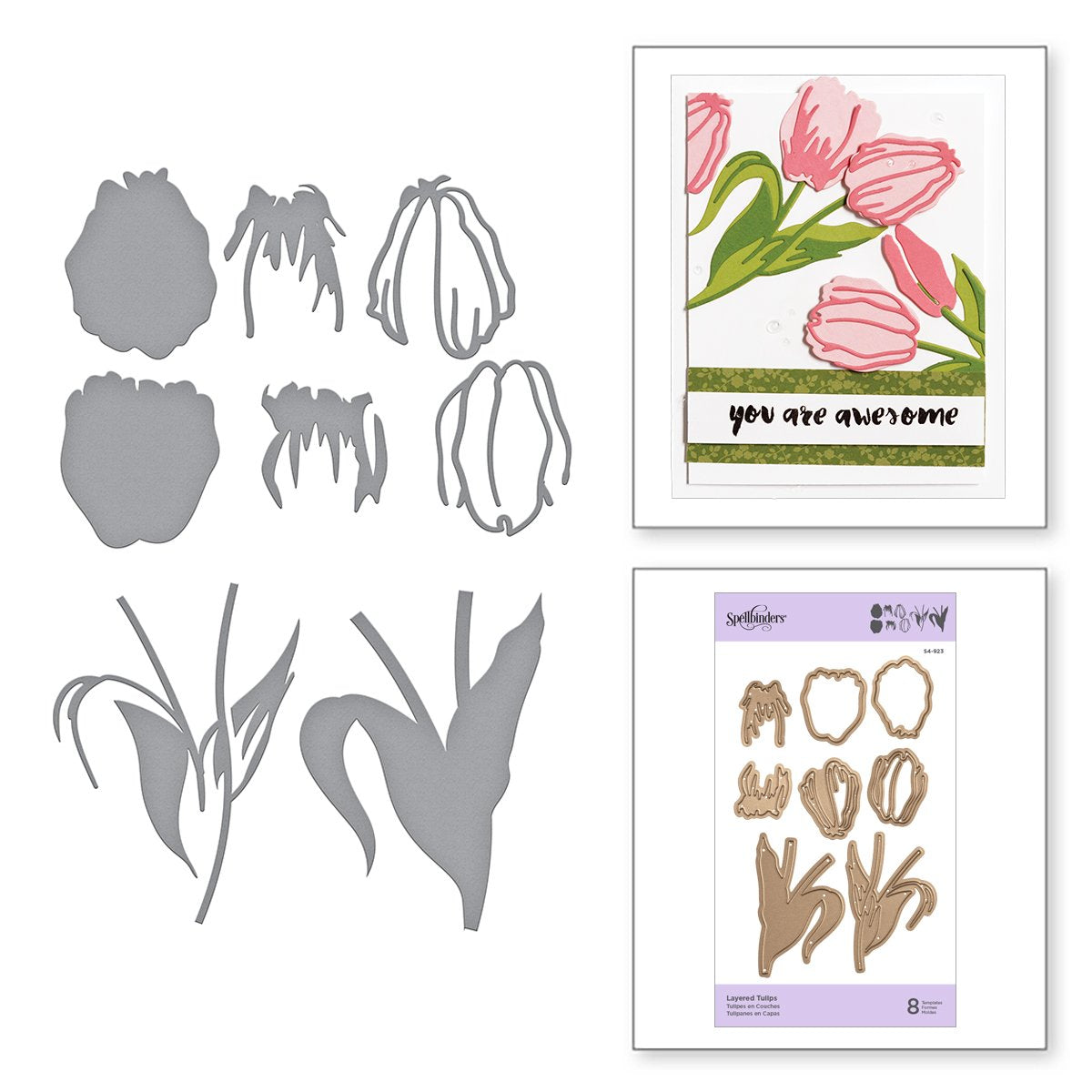 Spellbinders Indie Line Shapeabilities - Dies Layered Tulips - S4-923