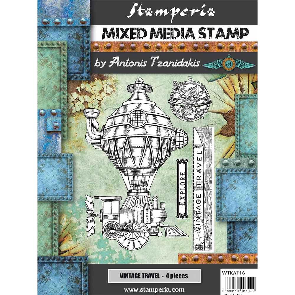 Stamperia Cling Rubber Stamp - Vintage Travel - Sir Vagabond
