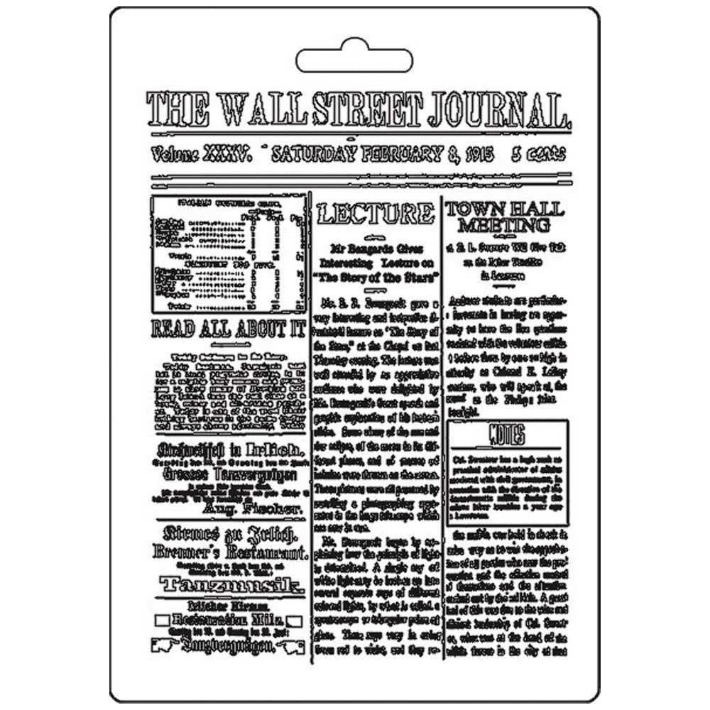 Stamperia Texture Impressions Mould - The Wall Street Journal, Calligraphy