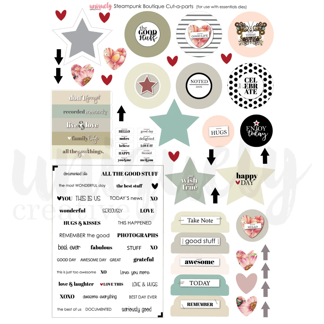 Uniquely Creative - Cut-a-parts Sheet - Steampunk Boutique