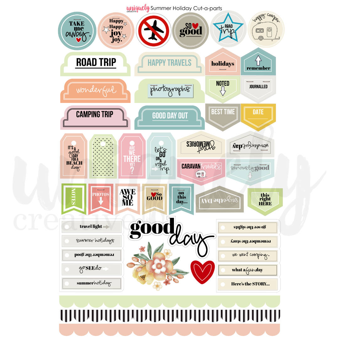 Uniquely Creative - SUMMER HOLIDAY - Cut-A-Part Sheet