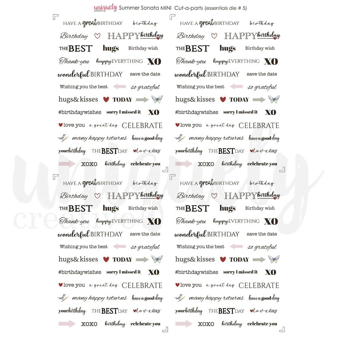 Uniquely Creative - Cut-A-Part Sheet Mini - Summer Sonata