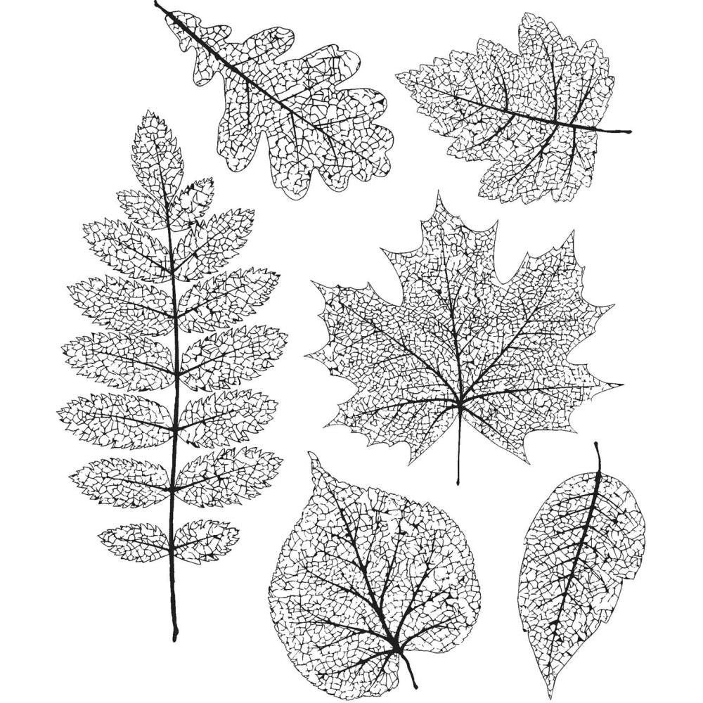 Tim Holtz Cling Rubber Stamp Set - Pressed Foliage