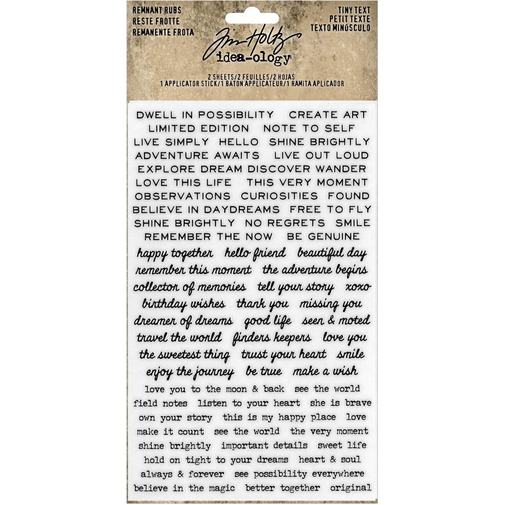 Idea-Ology Remnant Rubs Rub-Ons - Tiny Text
