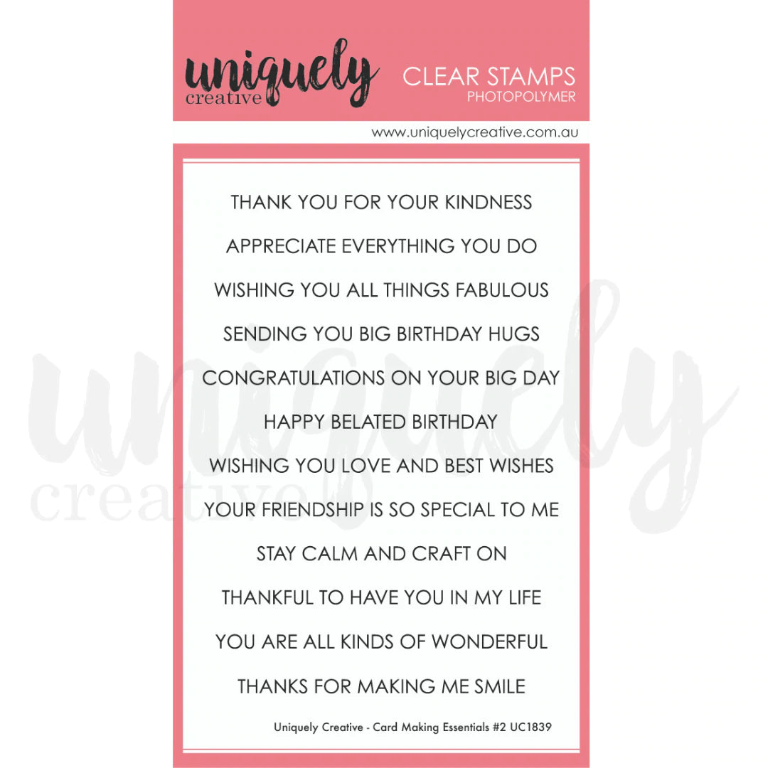 Uniquely Creative - Clear stamp - Card Making Essentials #2