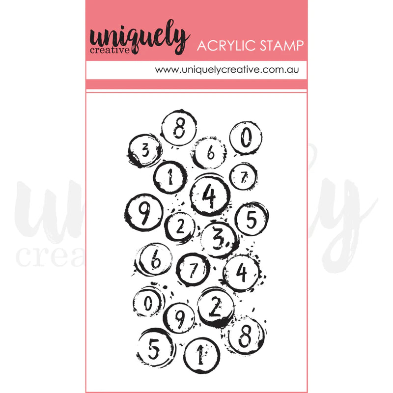 Uniquely Creative - Mark Making Mini Acrylic Stamp - Bubble Wrap Numbers