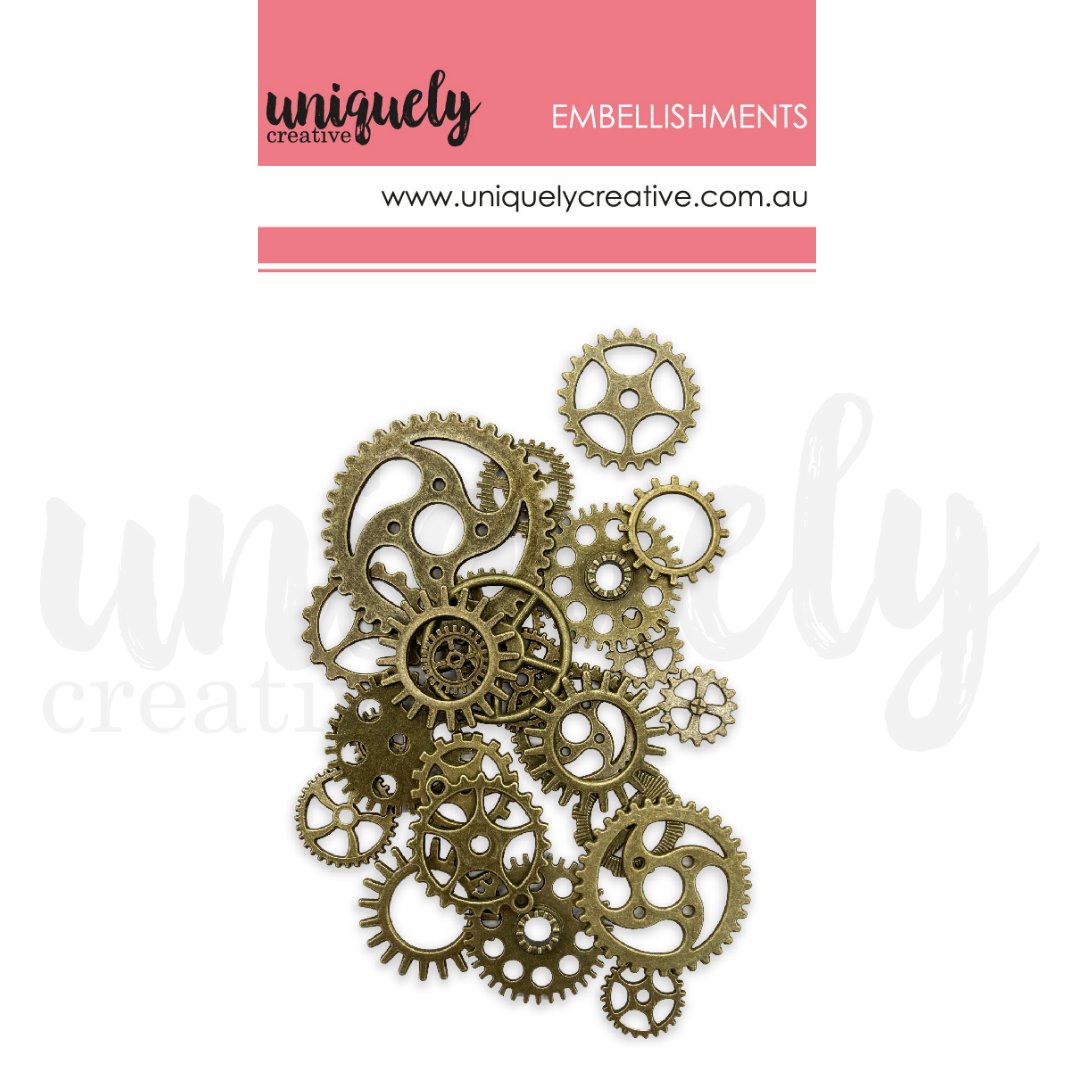 Uniquely Creative - Metal Cogs - Brass
