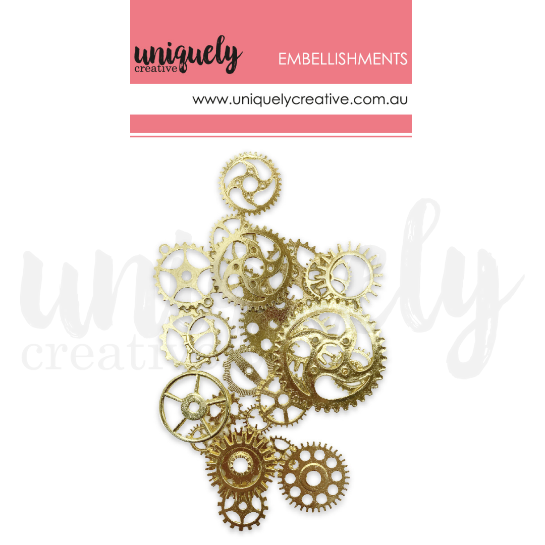 Uniquely Creative - Metal Cogs - Gold