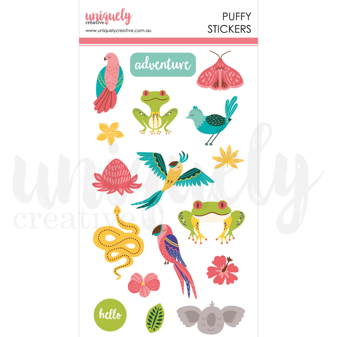 Uniquely Creative - PUFFY STICKERS - RAINFOREST RETREAT