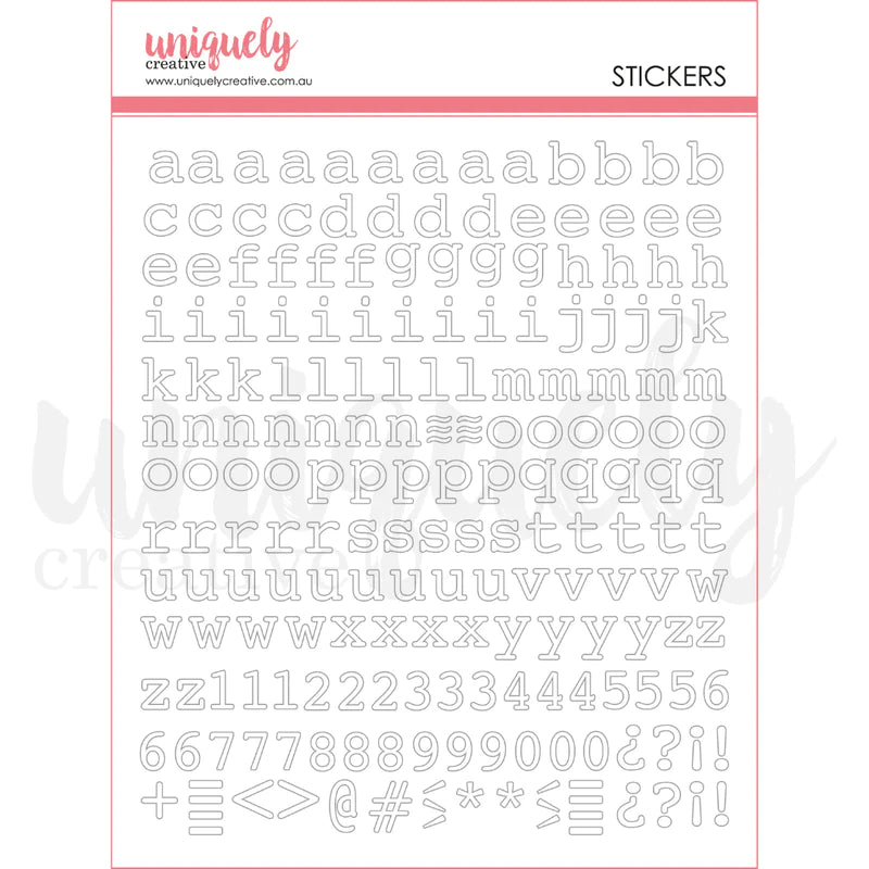 Uniquely Creative - Puffy White Alpha Stickers