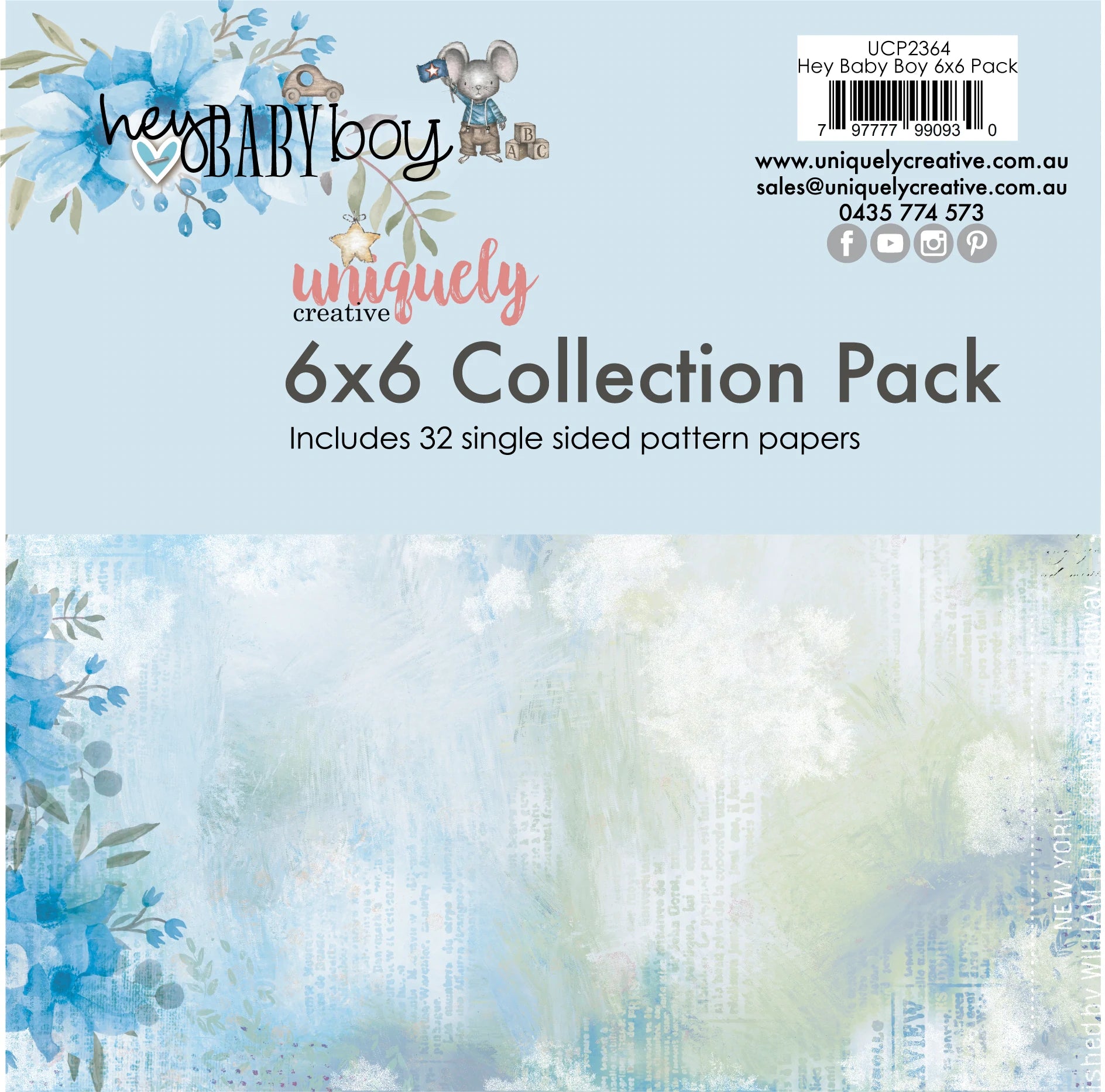 Uniquely Creative - 6X6 Collection Pack - Hey Baby Boy