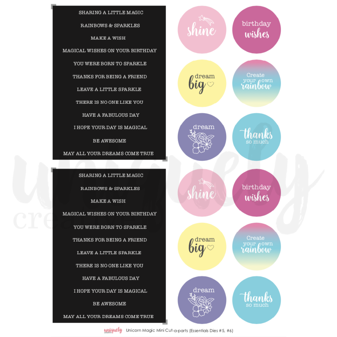 Uniquely Creative - Unicorn Magic - Cut-A-Part Sheet