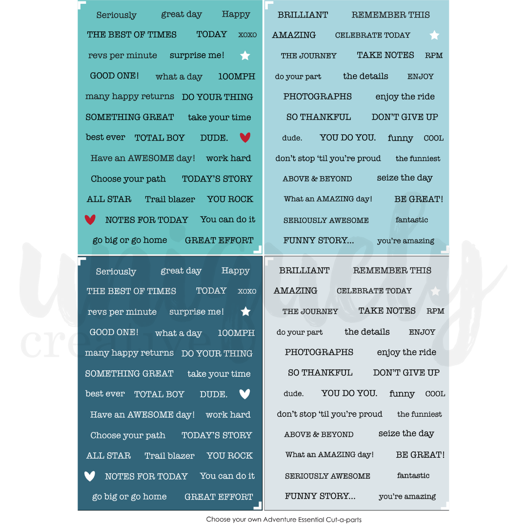 Uniquely Creative - Choose Your Own Adventure - Cut-A-Part Sheet - Essentials
