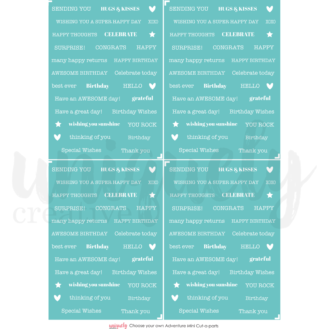 Uniquely Creative - Choose Your Own Adventure - Cut-A-Part Sheet - Mini