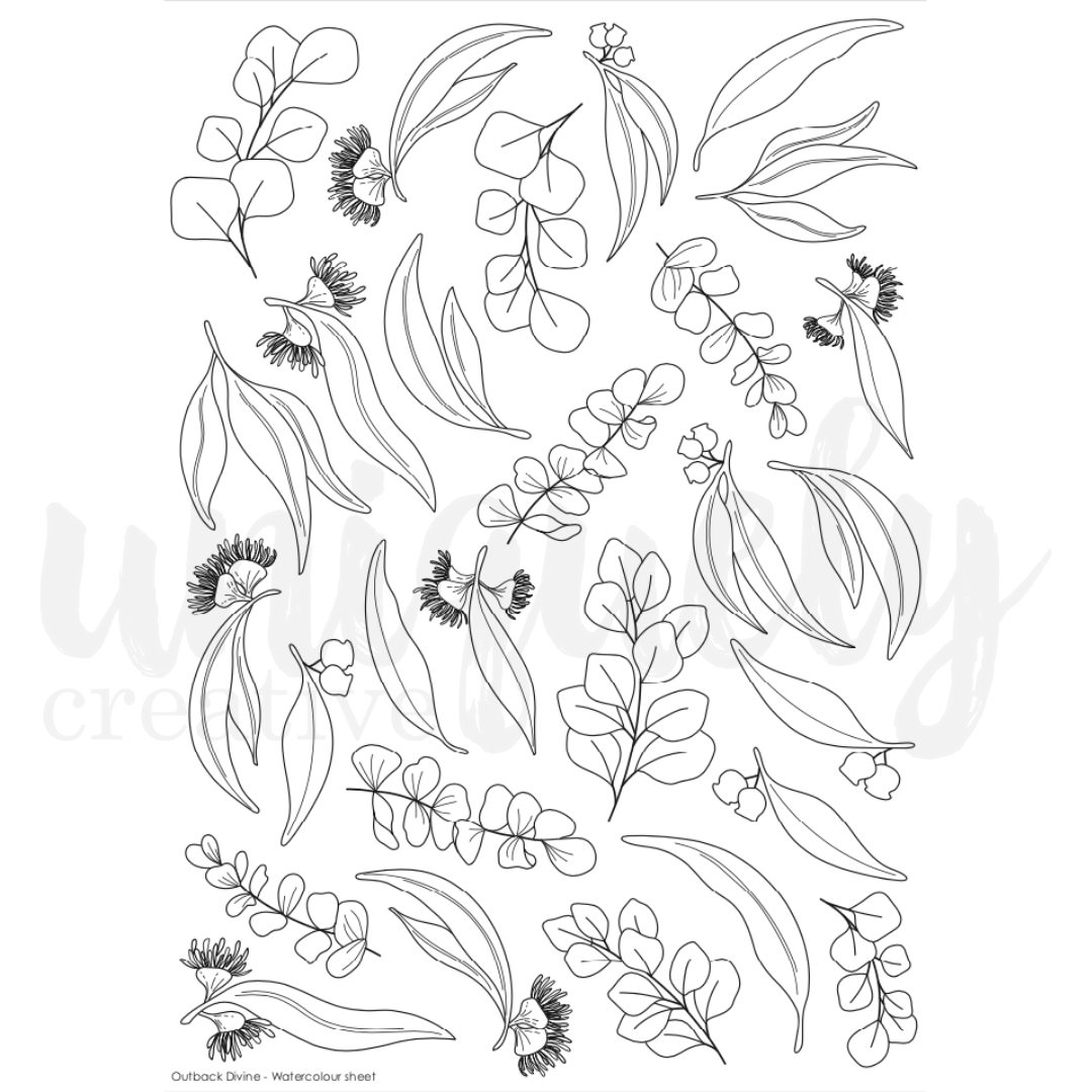 Uniquely Creative - Outback Divine - Watercolour Cut-A-Part Sheet