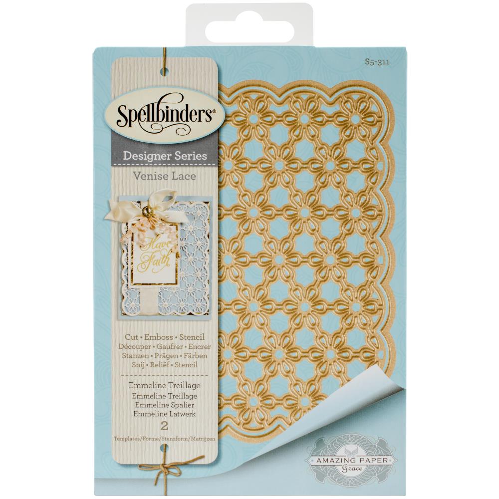 Spellbinders Shapeabilities Dies- Venise Lace-Emmeline Treillage