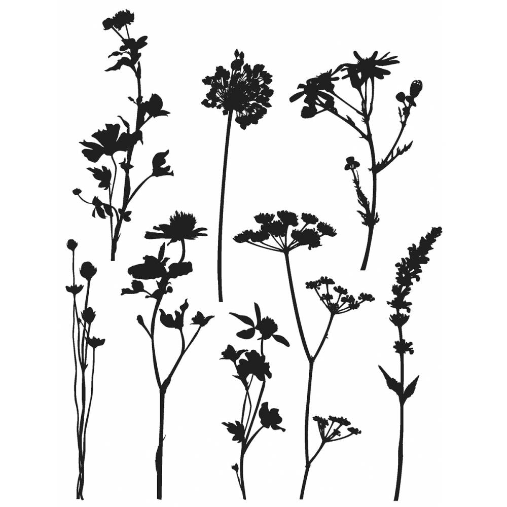 Tim Holtz Cling Stamps 7X8.5 - Wildflowers