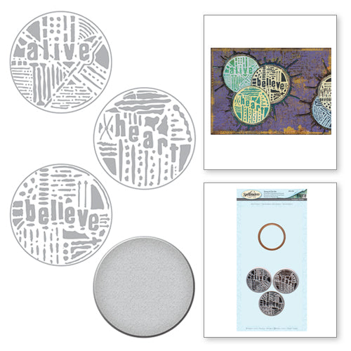 Spellbinders- Seth Apter Stamp & Die Set- Word Circles 2