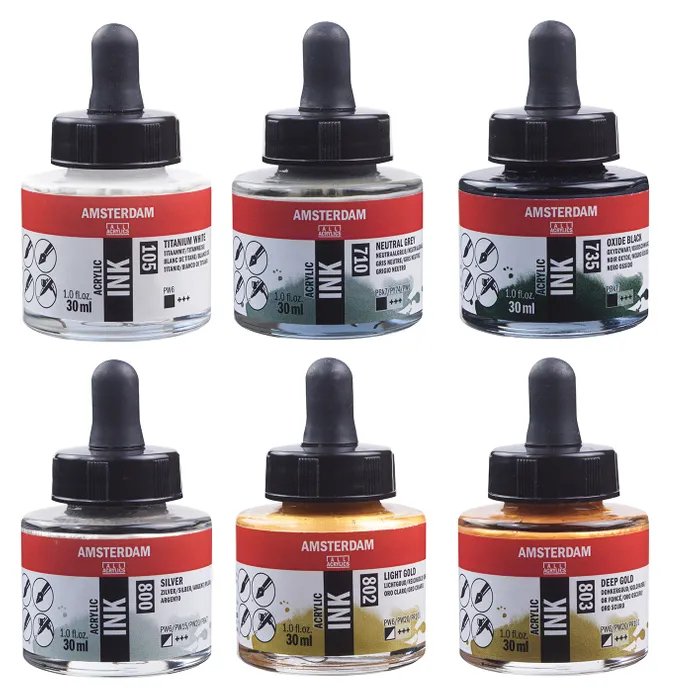 Amsterdam Acrylic Ink - Lettering Set - Crafty Divas