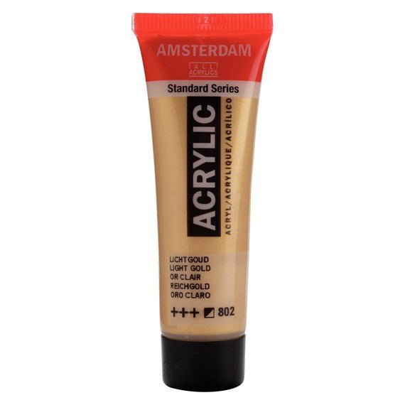Amsterdam All Acrylics Paint - Light Gold 802 - Crafty Divas