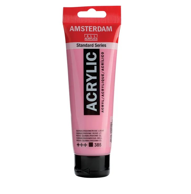 Amsterdam All Acrylics Paint - Quinacridone Rose Light 385 - Crafty Divas