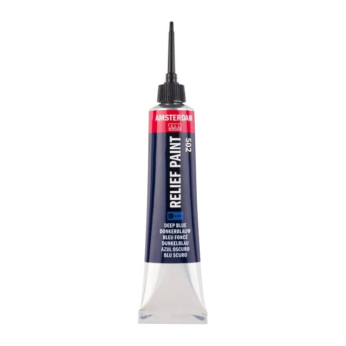 Amsterdam Relief Paint 20ml Deep Blue 502 - Crafty Divas