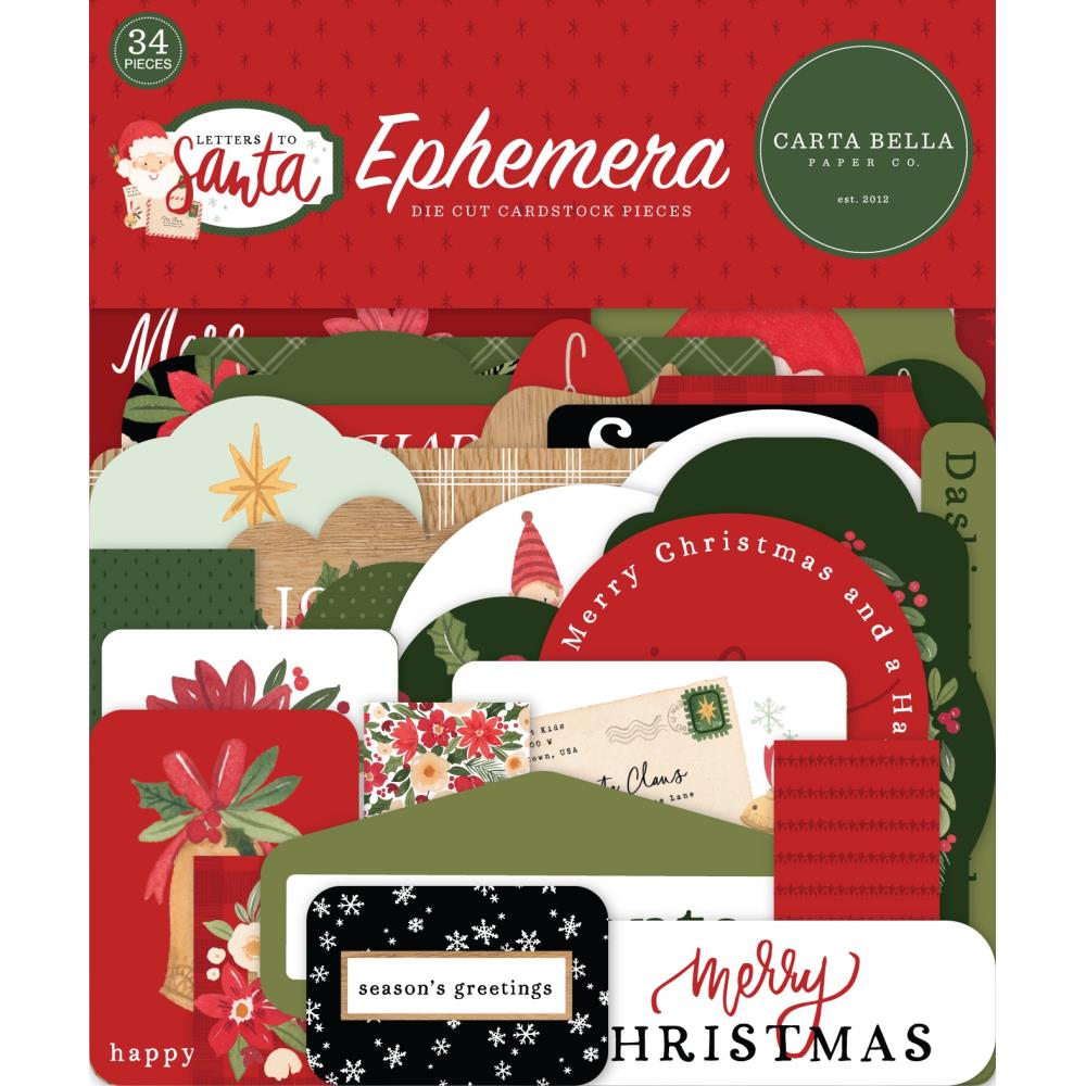 Carta Bella Cardstock Ephemera - Icons Letters To Santa - Crafty Divas