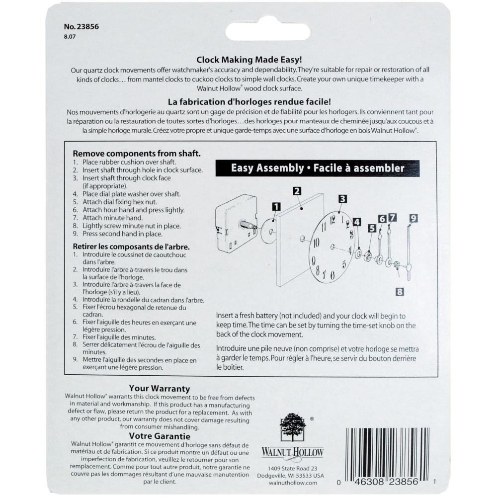 Clock 3-Piece Kit .25-inch Surfaces - Crafty Divas