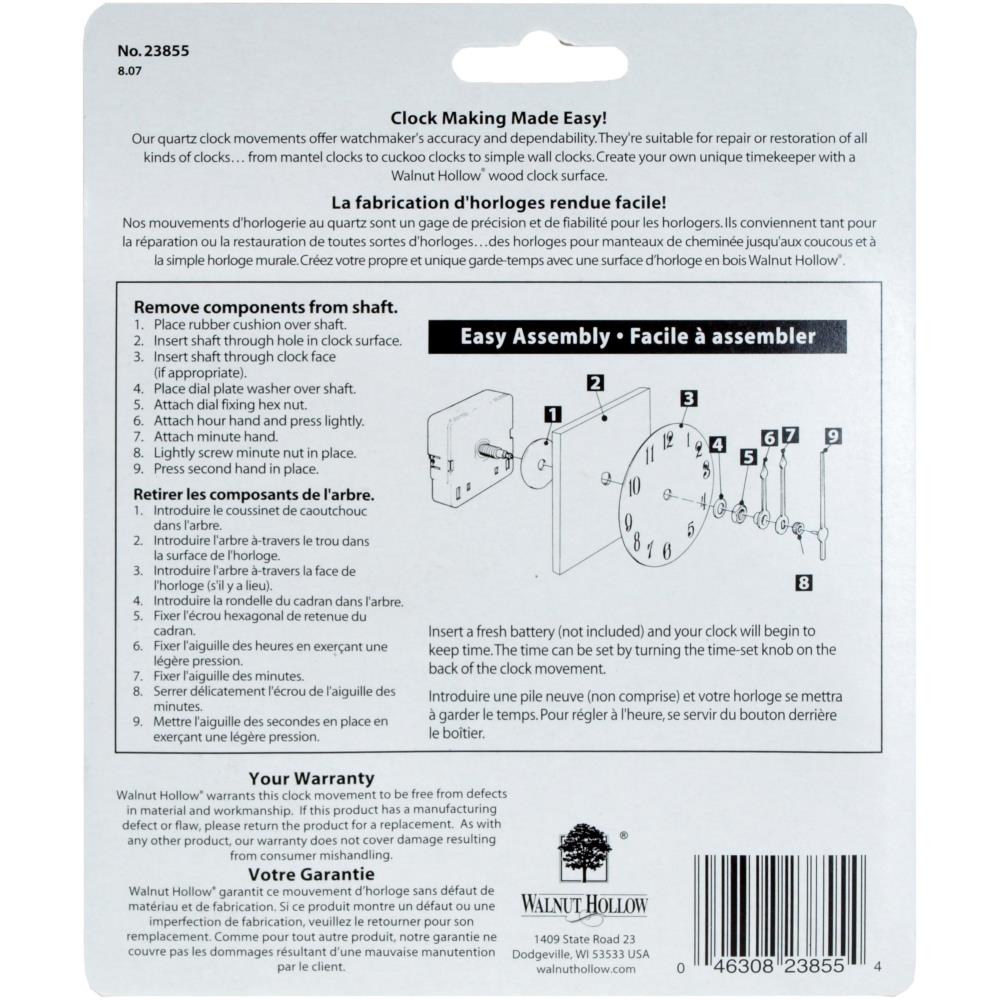 Clock 3-Piece Kit .75-inch Surfaces - Crafty Divas