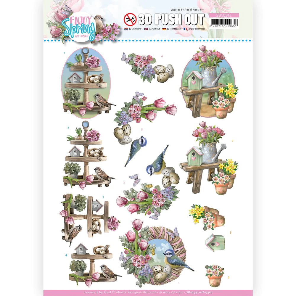 Couture Creations - 3D Push Out - Amy Design - Enjoy Spring - Spring Decorations - Crafty Divas