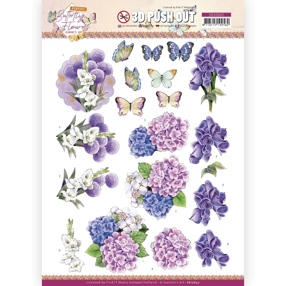 Couture Creations - 3D Push Out - Jeanine's Art - Perfect Butterfly Flowers - Hydrangea - Crafty Divas