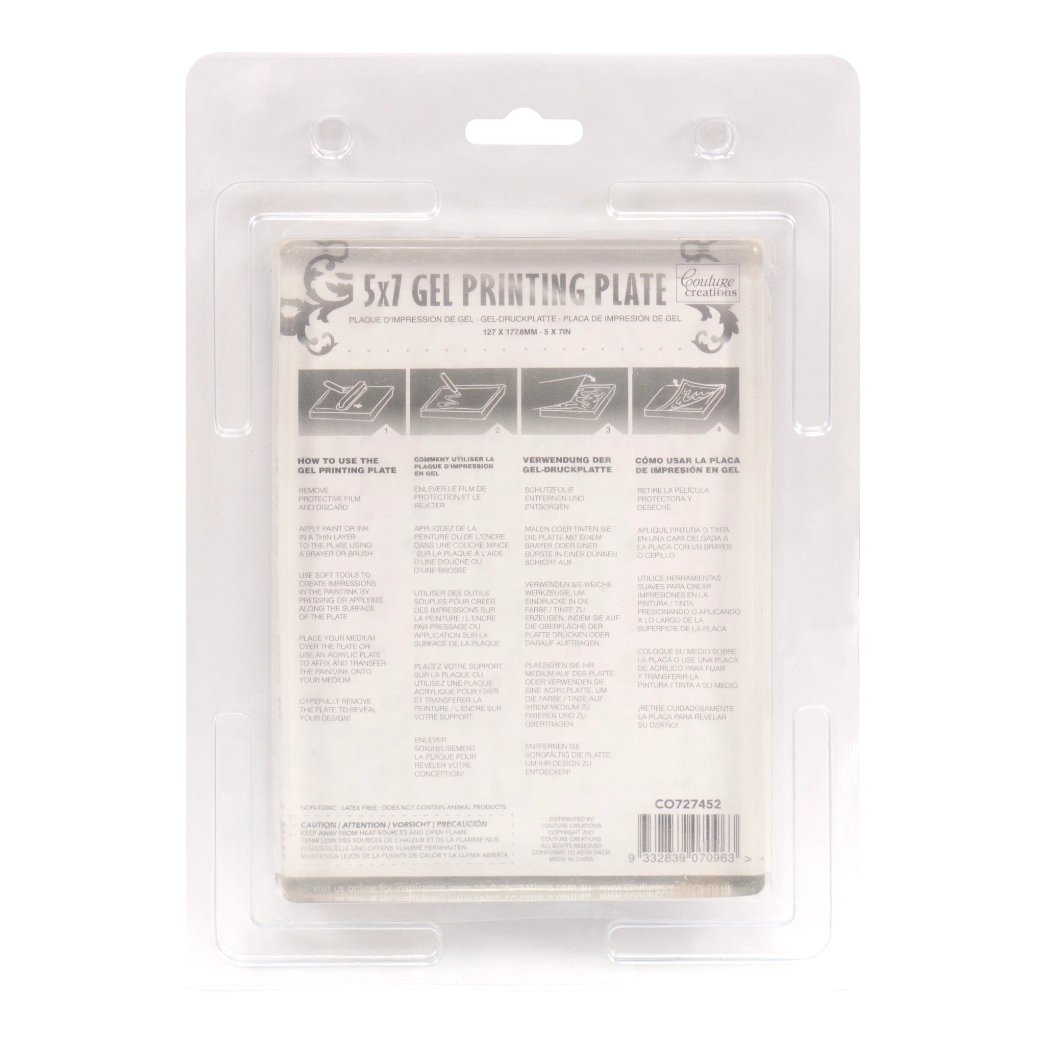 Couture Creations - Gel Printing Plate 5x7 - Crafty Divas