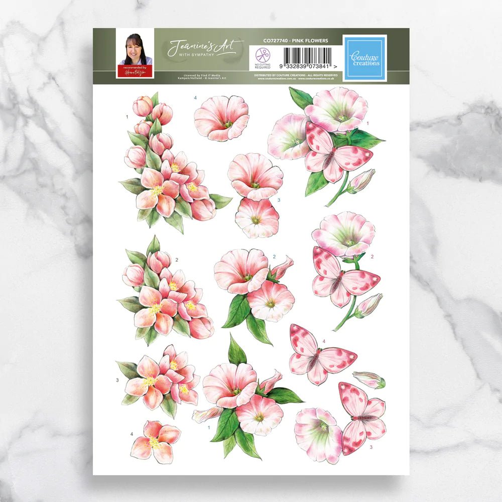 Couture Creations - Jeanine's Art - Pink Flowers - Crafty Divas