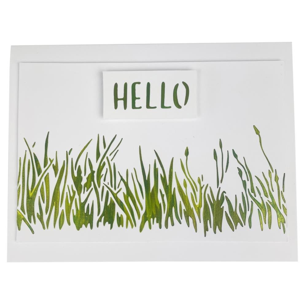 Crafters Workshop Layered Card Stencil 8.5x11 - Slimline Layered Grasses - Crafty Divas