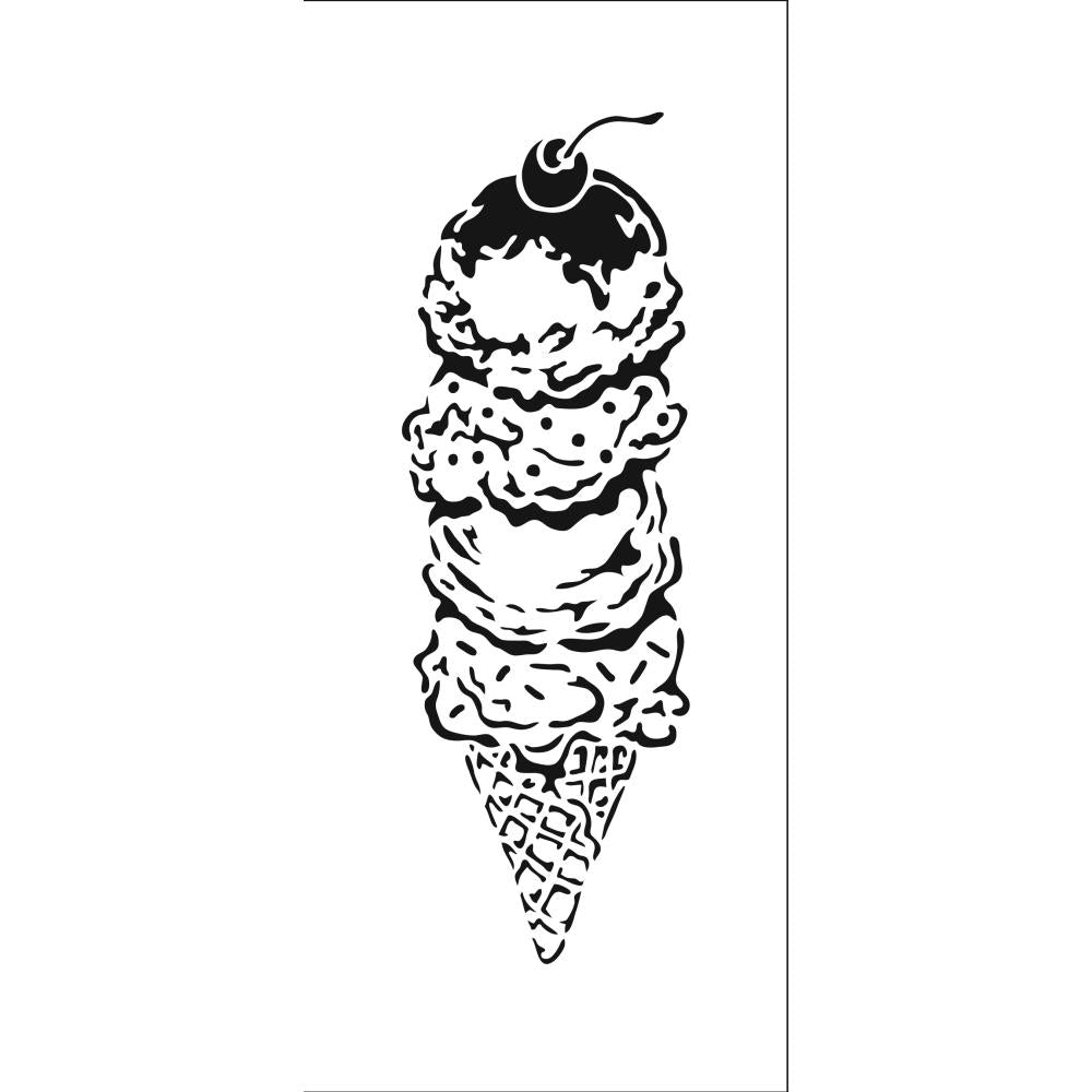 Crafter's Workshop Template 4X9 - Ice Cream Cone - Crafty Divas