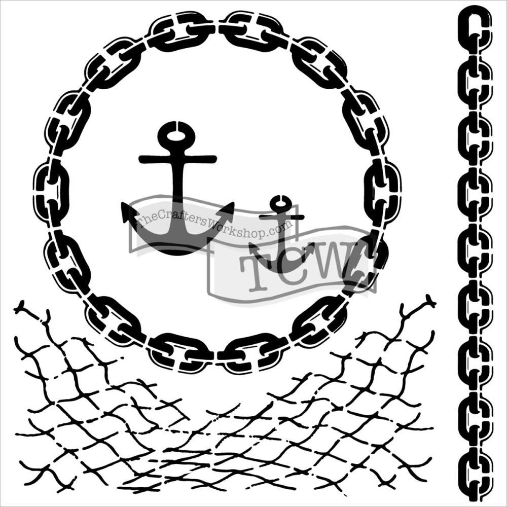 Crafter's Workshop Template 6"X6"- Nautical Chains - Crafty Divas
