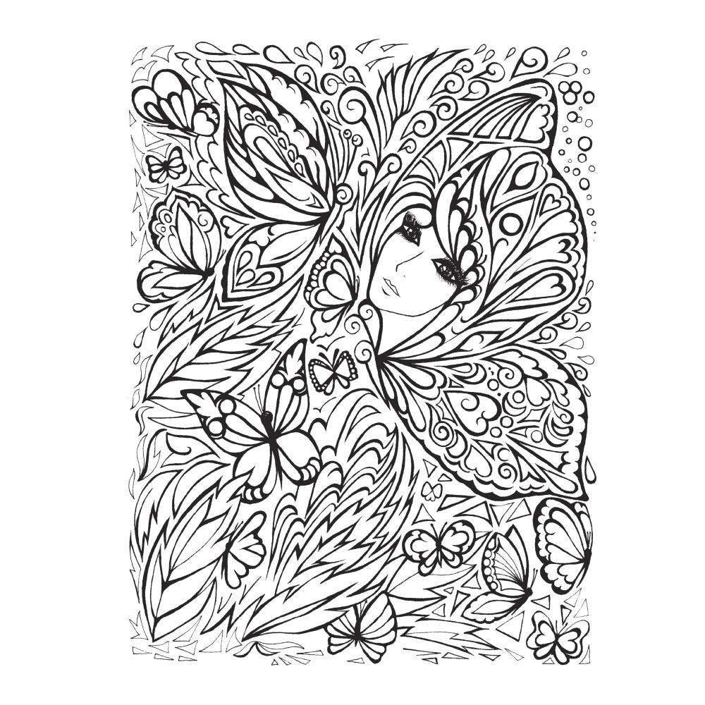 Creative Haven Colouring Book - Fanciful Faces - Crafty Divas