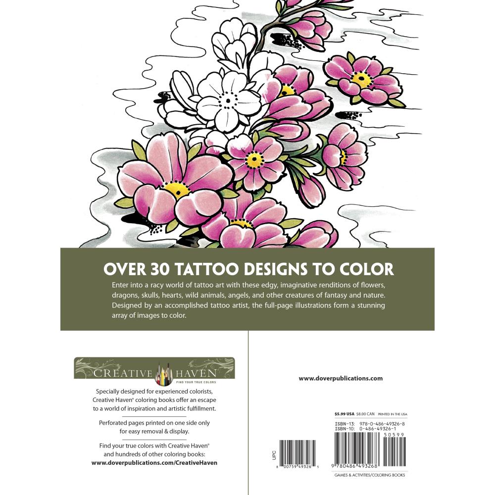 Creative Haven Colouring Book - Modern Tattoo Designs - Crafty Divas