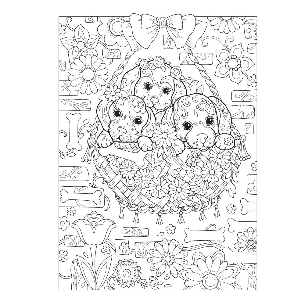 Creative Haven Colouring Book - Playful Puppies - Crafty Divas