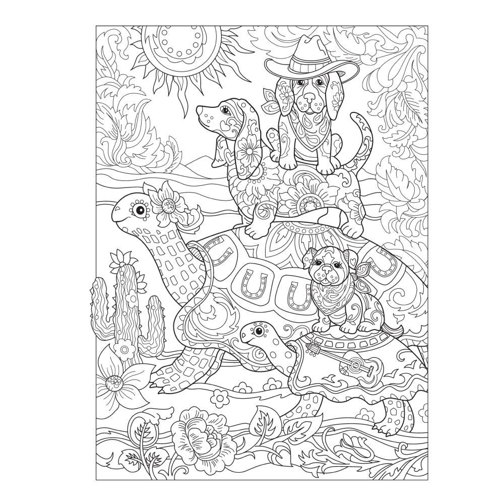 Creative Haven Colouring Book - Playful Puppies - Crafty Divas