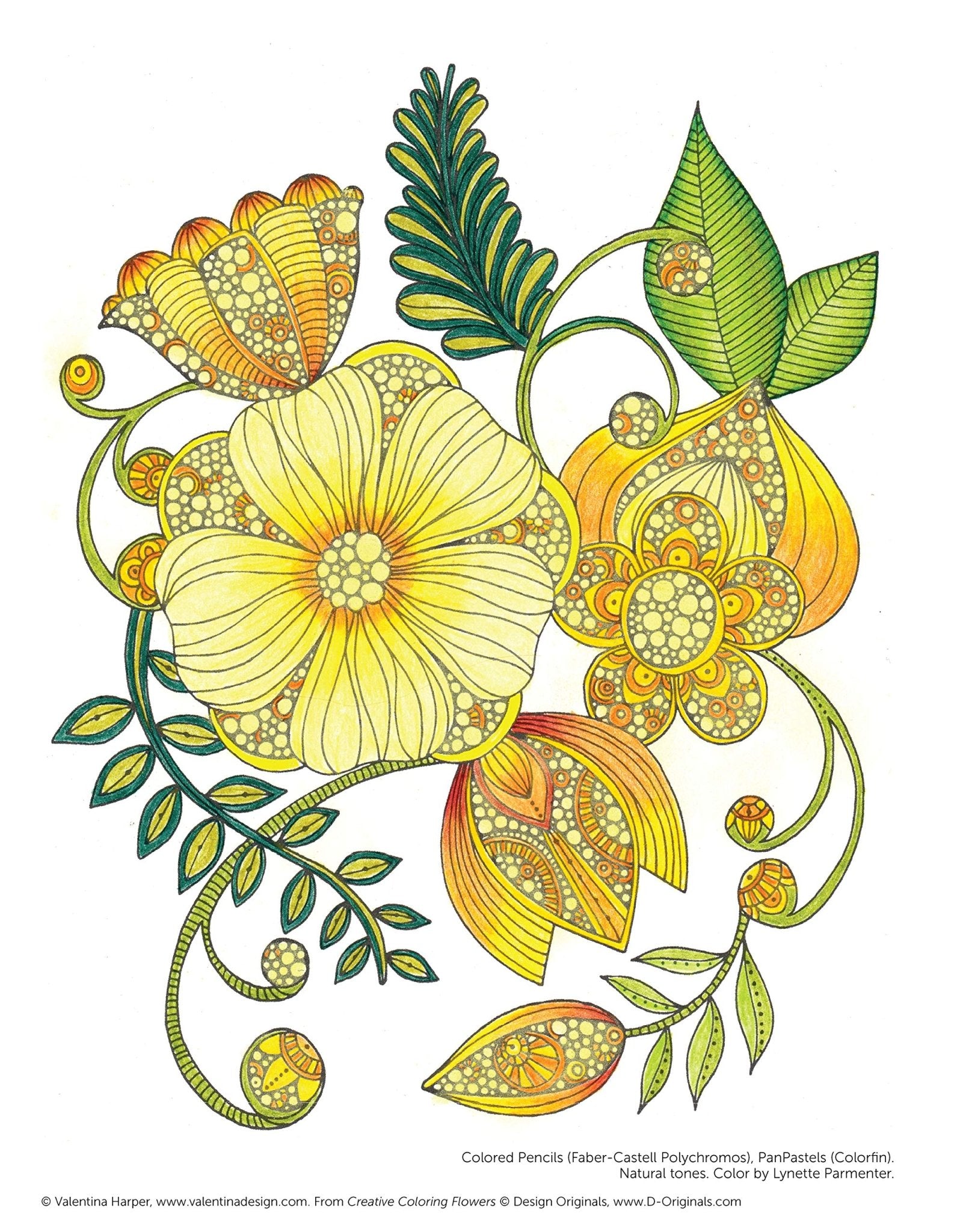 Design Originals Colouring Book - Creative Coloring Flowers - Crafty Divas