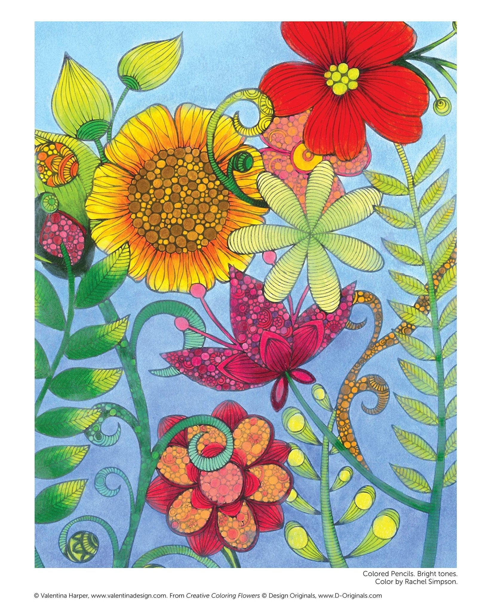 Design Originals Colouring Book - Creative Coloring Flowers - Crafty Divas
