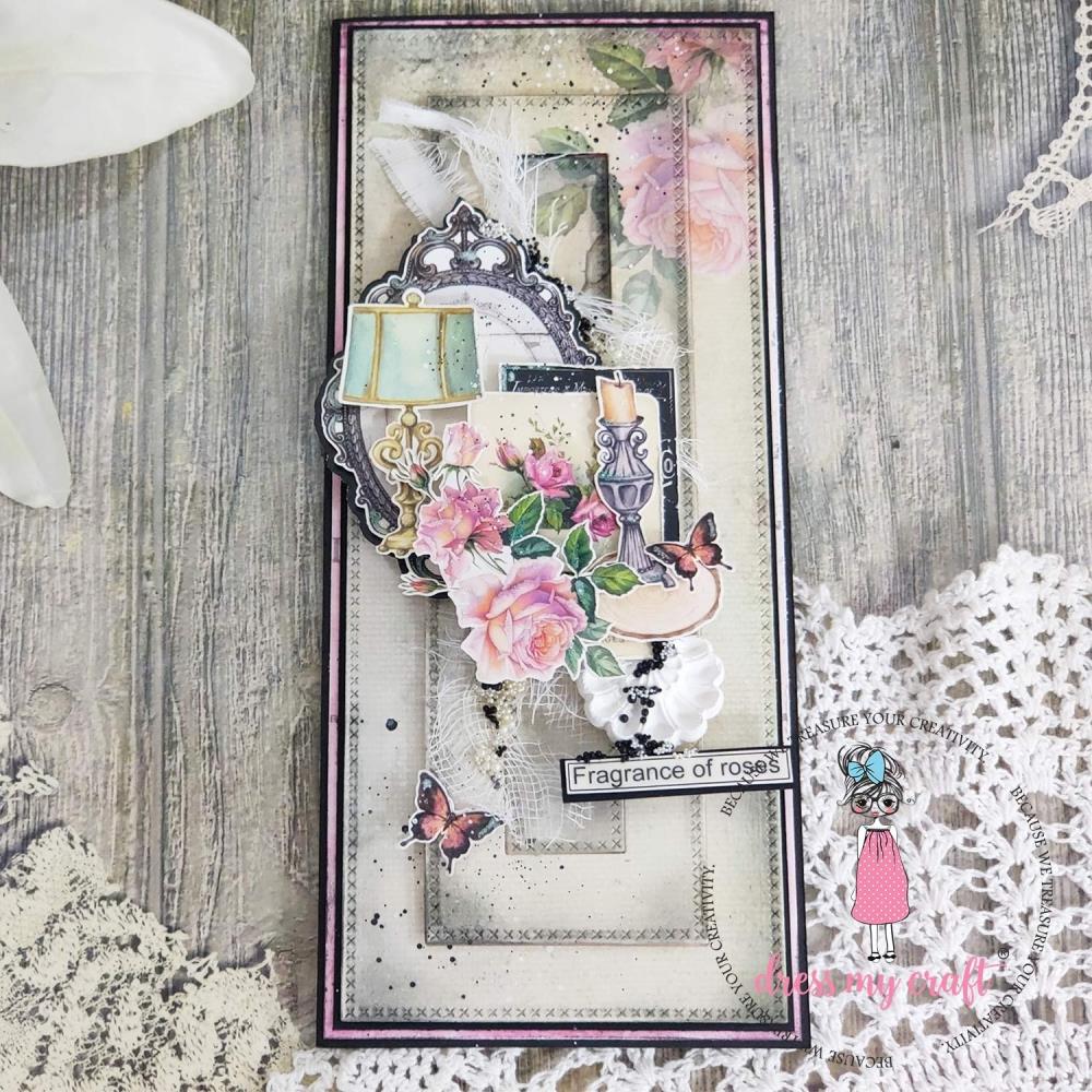 Dress My Craft Single-Sided Paper Pad 12X12 - Wall Of Roses - Crafty Divas
