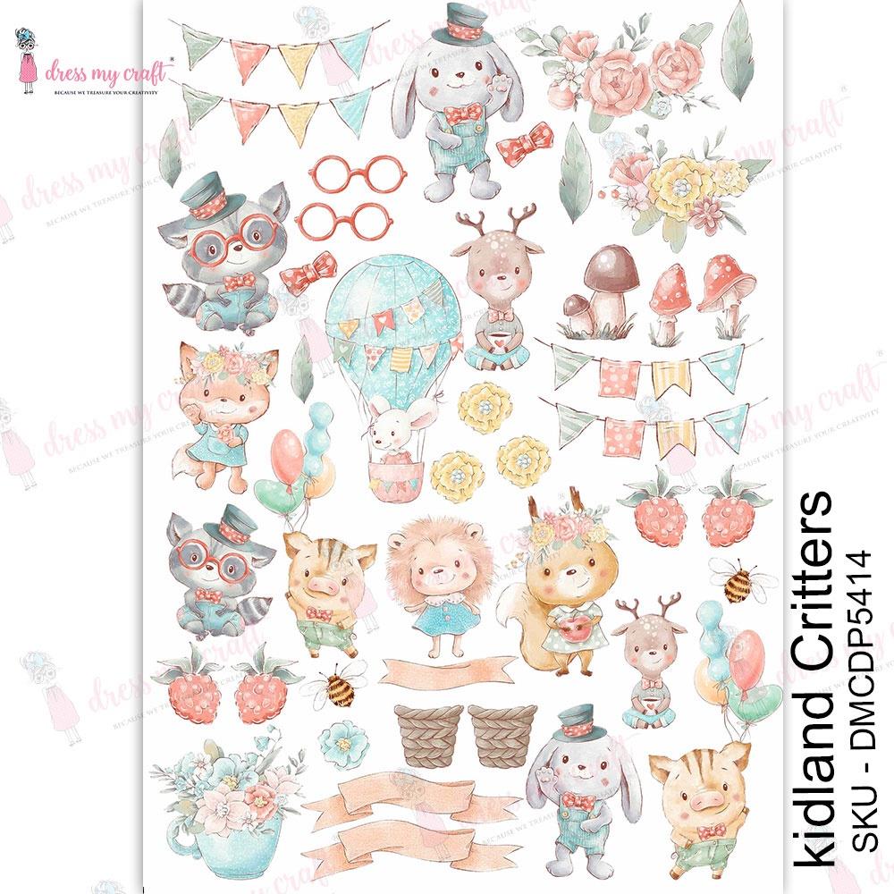 Dress My Craft Transfer Me Sheet A4 - Kidland Critters - Crafty Divas