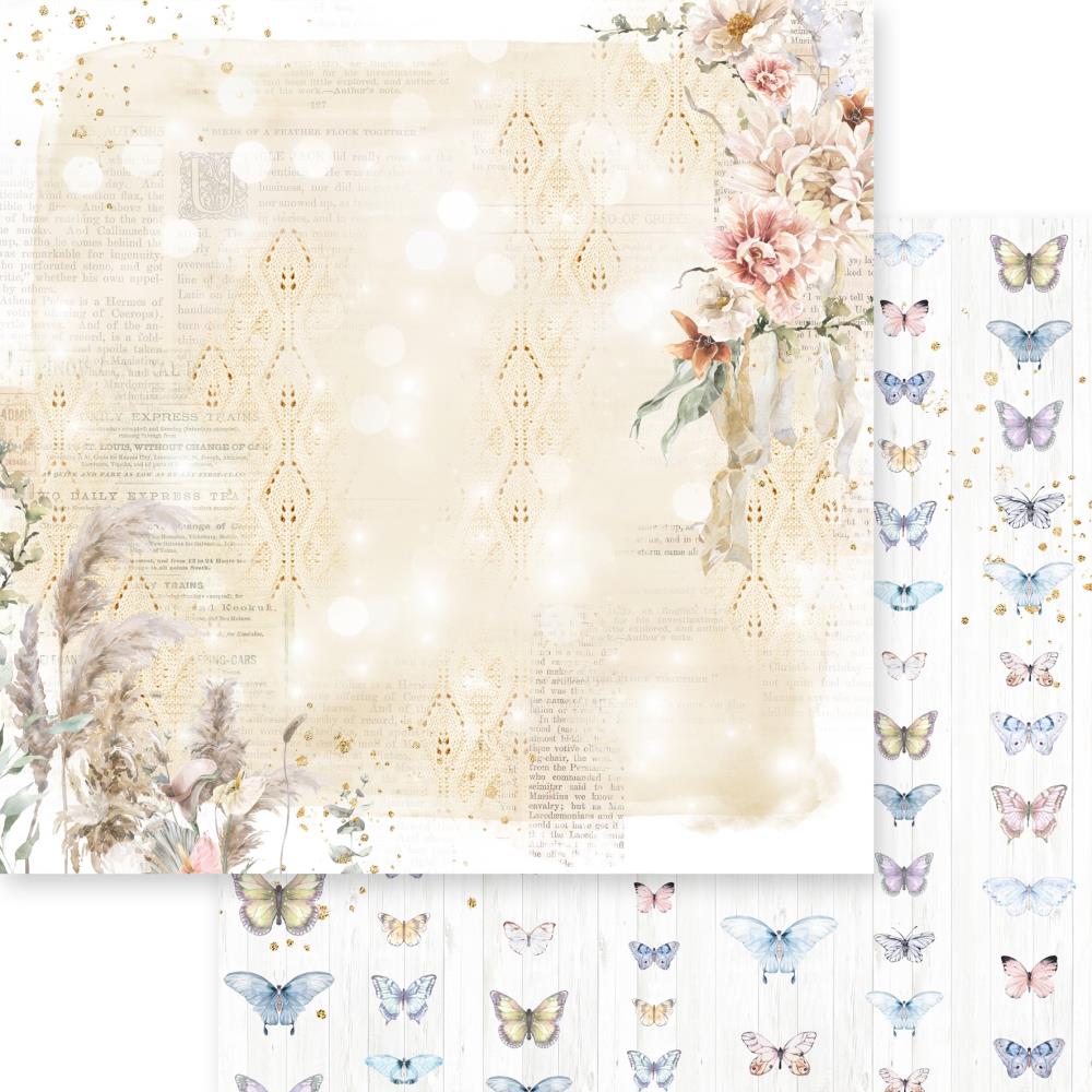 Dusty Blue Floral Double-Sided Cardstock 12X12 - Garden Delights - Crafty Divas