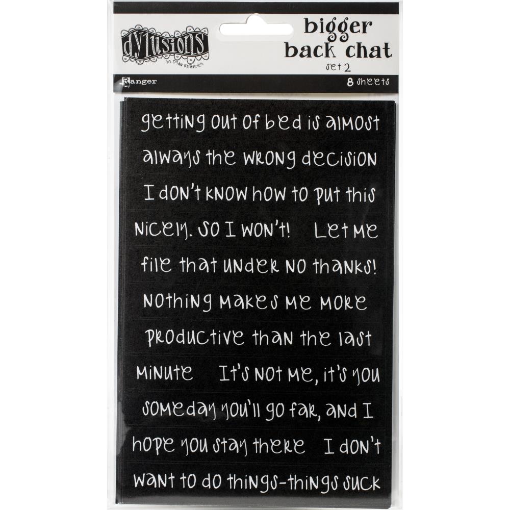Dyan Reaveley's Dylusions Bigger Back Chat Stickers - Black Set 2 - Crafty Divas