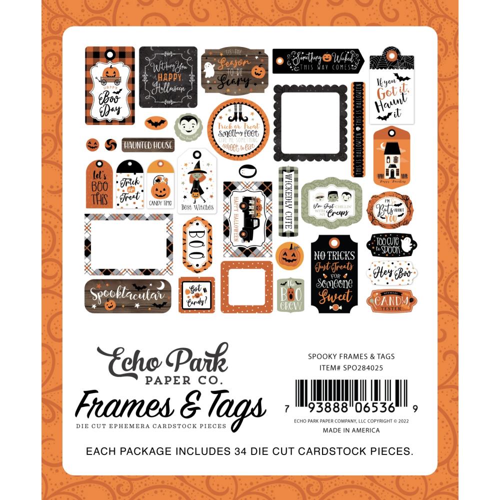 Echo Park Cardstock Ephemera - Frames & Tags Spooky - Crafty Divas