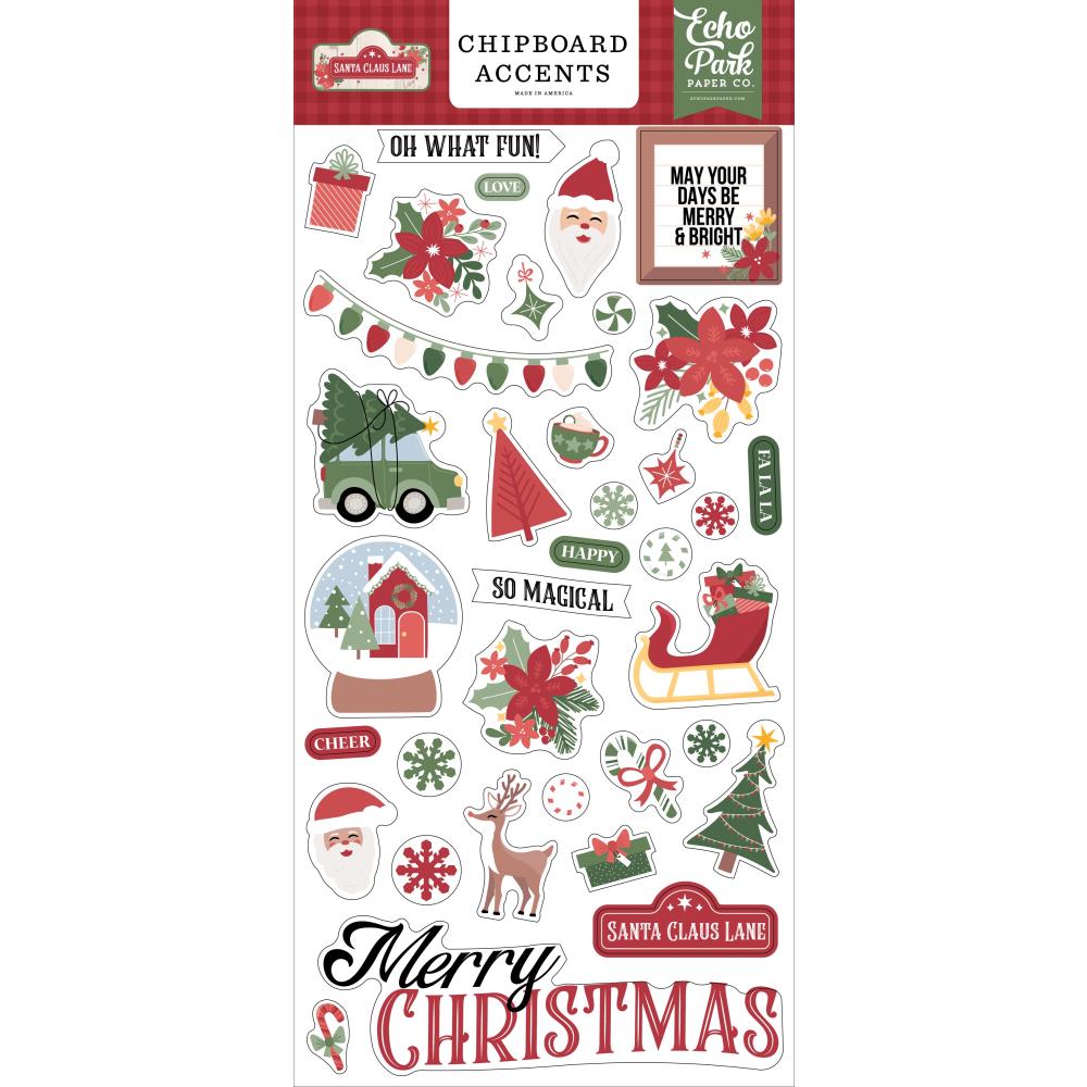 Echo Park Chipboard Accents - Santa Claus Lane - Crafty Divas