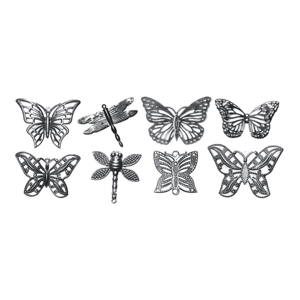 Filigree Embellishment Assortment - Old Silver 3 - Crafty Divas