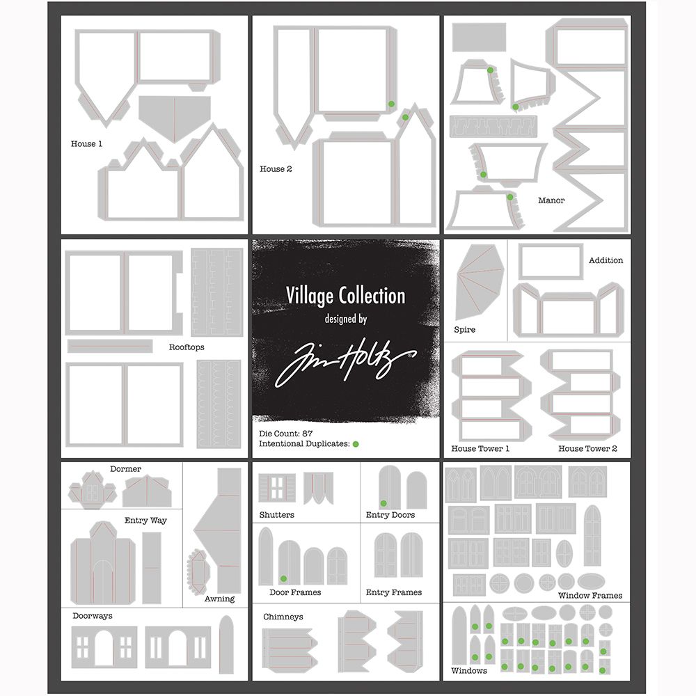 Sizzix Thinlits Dies By Tim Holtz - Village Collection